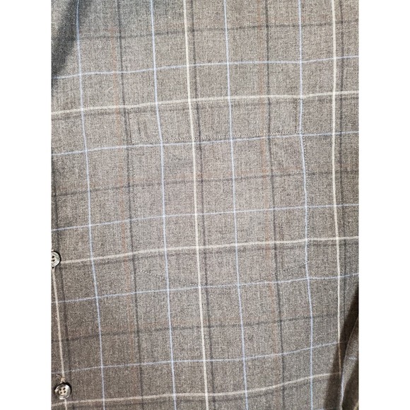 Alex Cannon Men's XL Long Sleeve Shirt Button Down Grey Windowpane Soft - Picture 12 of 13